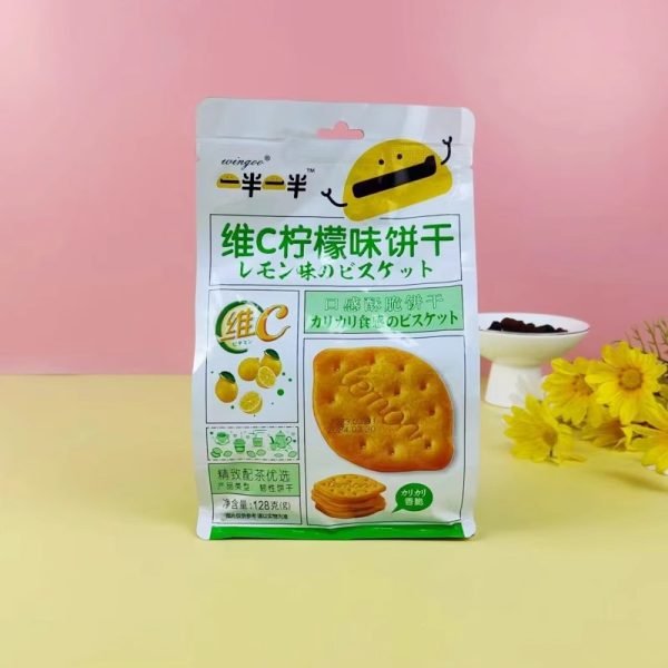 Galletas crujientes en forma de hoja con vitamina C y sabor a limón